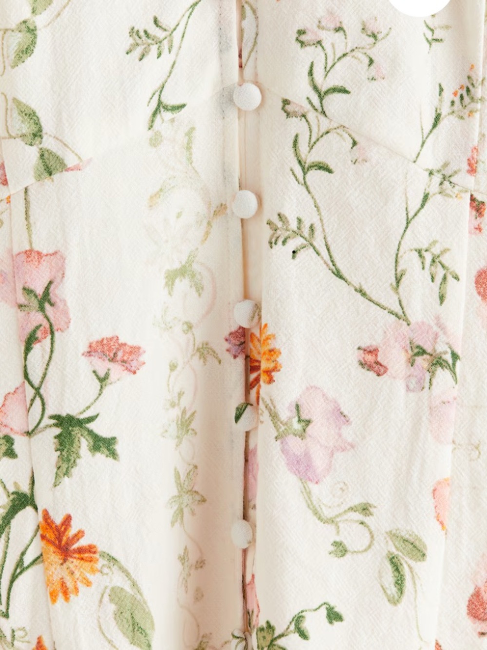 H&M FLORAL SEAM FITTED COTTON MIDI DRESS LARGE - Picture 3 of 3